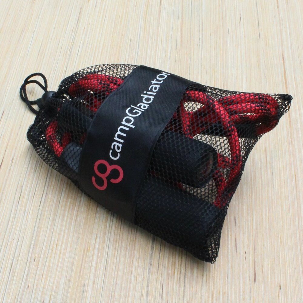 Camp Gladiator Jump Rope Red/Black w/ Carry Bag NEW